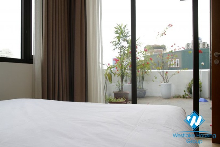 Japanese-style two bedroom apartment for rent in Truong Han Sieu Hoan Kiem